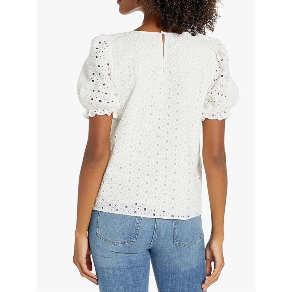 NEW Parker Womens XS Short Sleeve Holland Eyelet Blouse - Picture 4 of 9